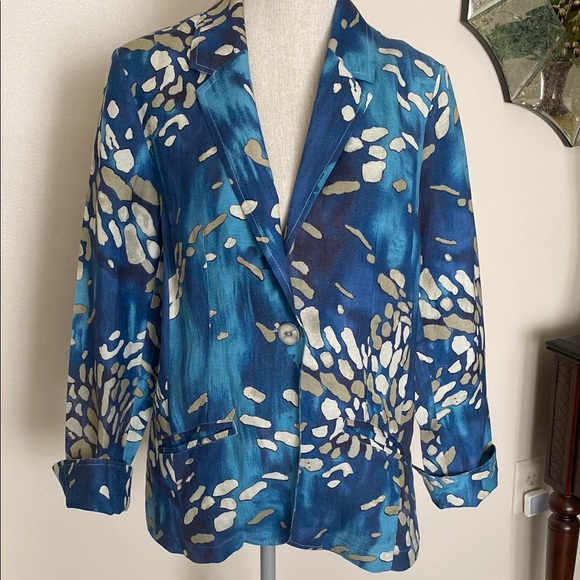 Sophisticated Linen blend jacket - Picture 4 of 15